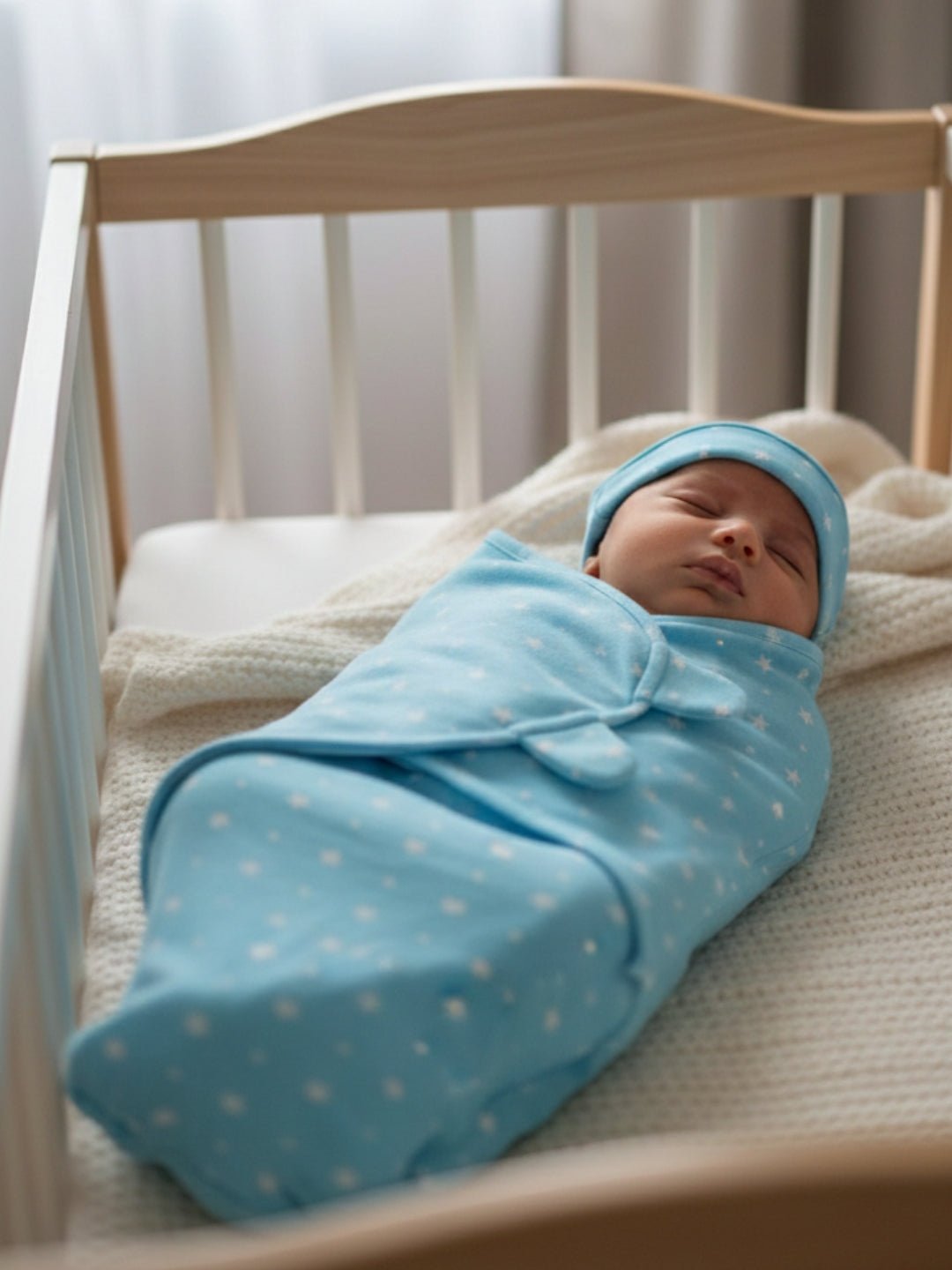 Baby Swaddle Combo - Blue & Yellow Star - 0 - 3 Months Baby Swaddle Blankets