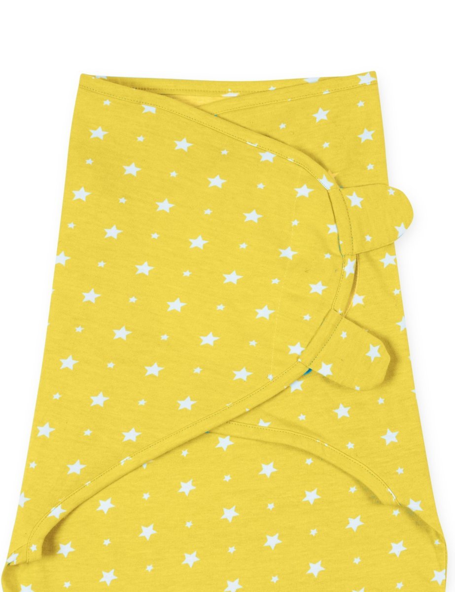 BabySwaddleBlanketandCapSetYellowStar2