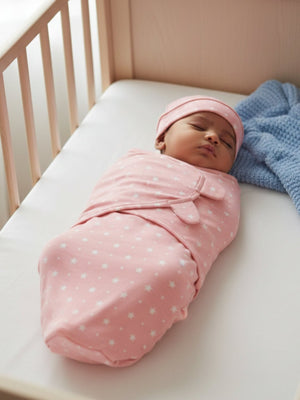 Baby Swaddle Combo - Yellow & Pink Star - 0 - 3 Months Baby Swaddle Blankets