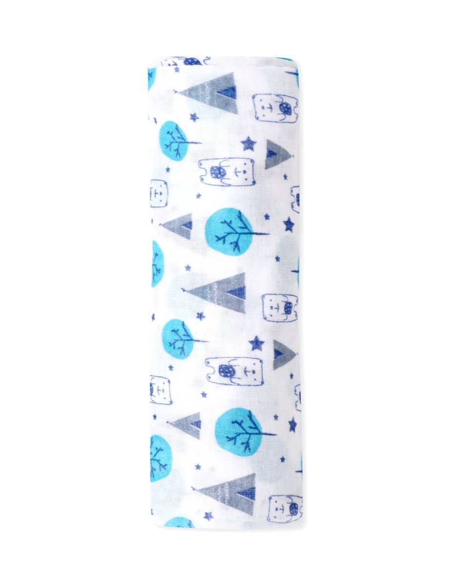Baby Swaddle Wrap- Blue Forest - MS-BLFT