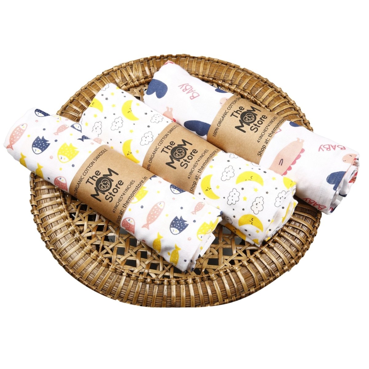 Baby Swaddle Wrap Combo- Baby Dino, Moon And Stars & Finding Nemoo - MSW-BDMSFN
