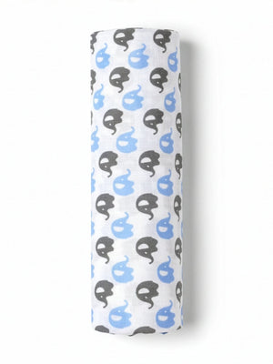Baby Swaddle Wrap Combo - Blue Forest & Mumbo Jumbo - Muslin Swaddle Wrap