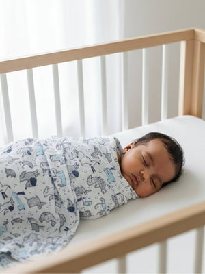 Baby Swaddle Wrap Combo - Cute Puppy, Dino Forest & Guess the Animal - Muslin Swaddle Wrap