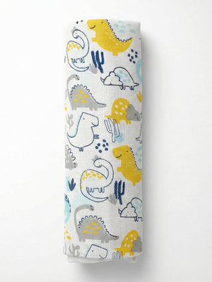 Baby Swaddle Wrap Combo - Dino Forest & Cute Puppy - Muslin Swaddle Wrap
