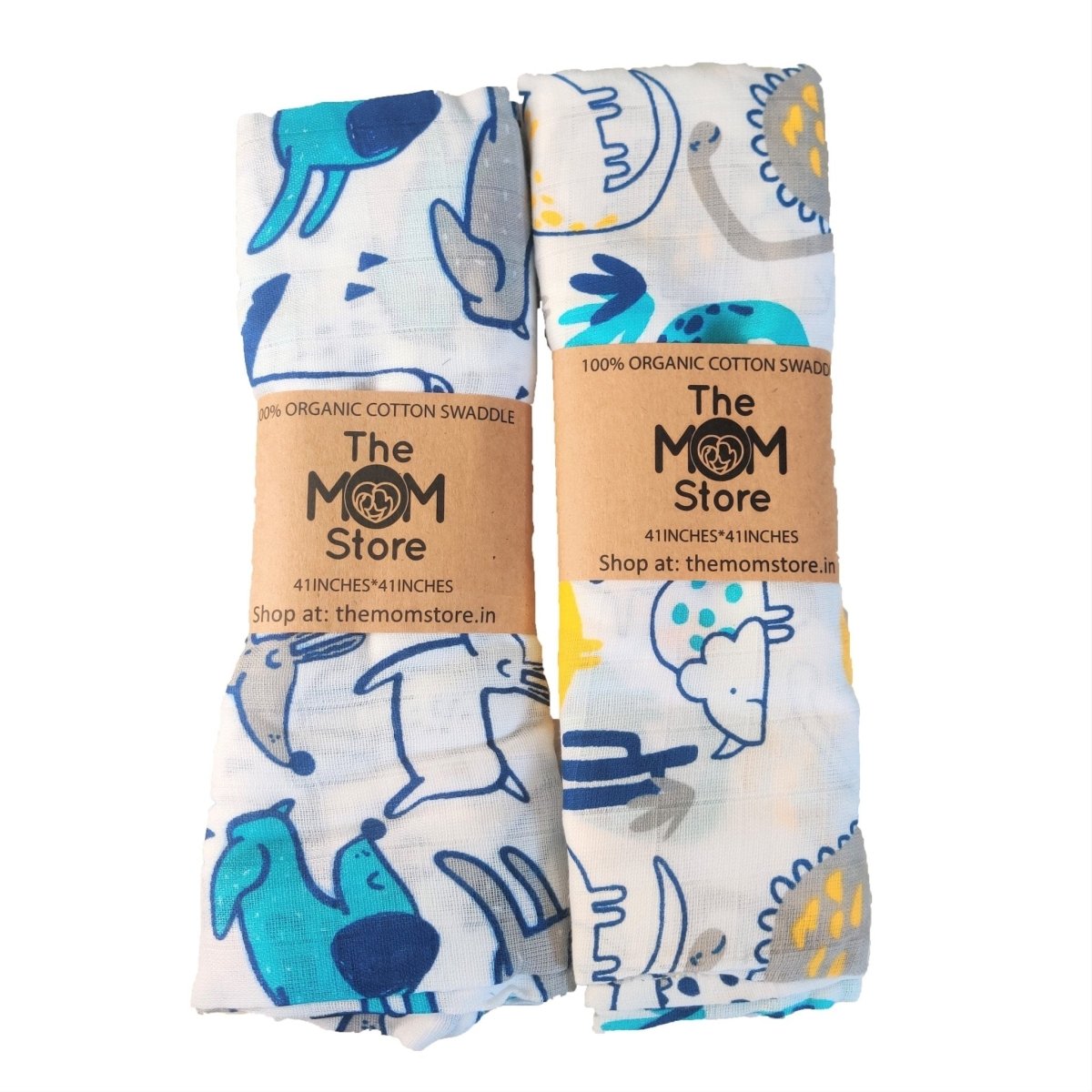 Baby Swaddle Wrap Combo- Dino Forest & Cute Puppy - MSW-DFCP