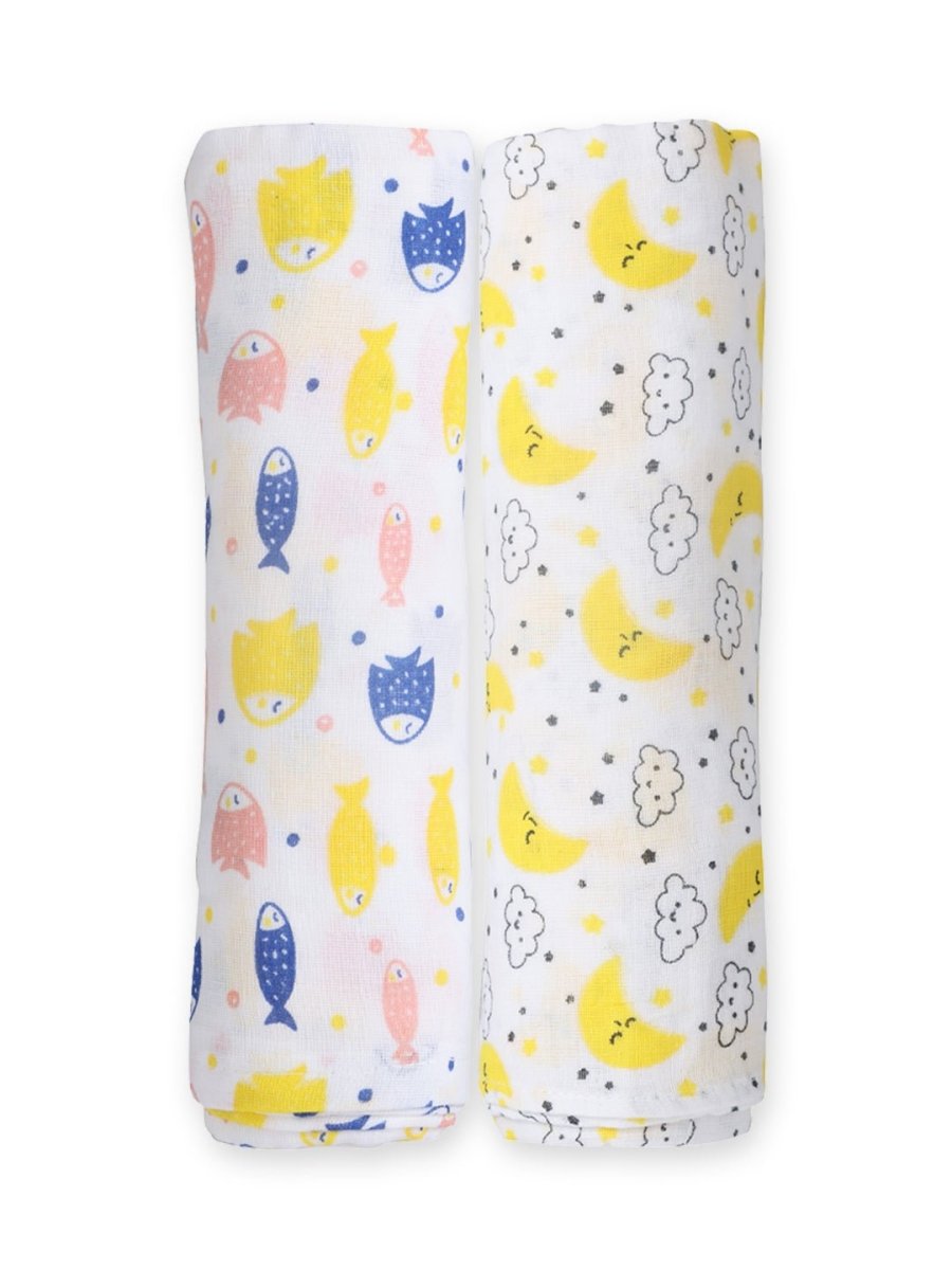 Baby Swaddle Wrap Combo- Finding Nemoo & Moon And Stars - MSW-FNMS