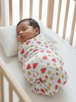 Baby Swaddle Wrap Combo - Fruity Watermelon, Fruity Pineapple & Fruity Lime - Muslin Swaddle Wrap