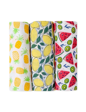 Baby Swaddle Wrap Combo- Fruity Watermelon, Fruity Pineapple & Fruity Lime - MSW-FWFPFL