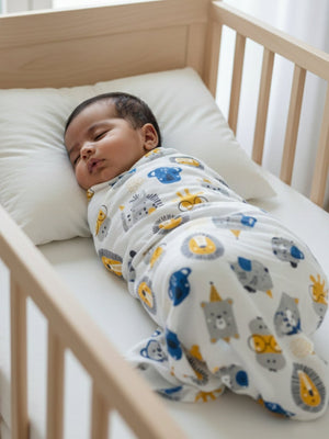 Baby Swaddle Wrap Combo - Guess the Animal & Cute Puppy - Muslin Swaddle Wrap