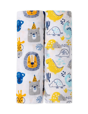 Baby Swaddle Wrap Combo- Guess The Animal & Dino Forest - MSW-GADF