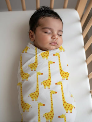 Baby Swaddle Wrap Combo - Little Fox & Tall as a Giraffe - Muslin Swaddle Wrap