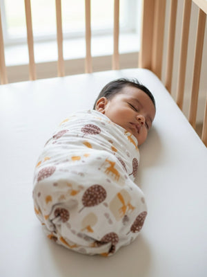 Baby Swaddle Wrap Combo - Little Fox & Tall as a Giraffe - Muslin Swaddle Wrap