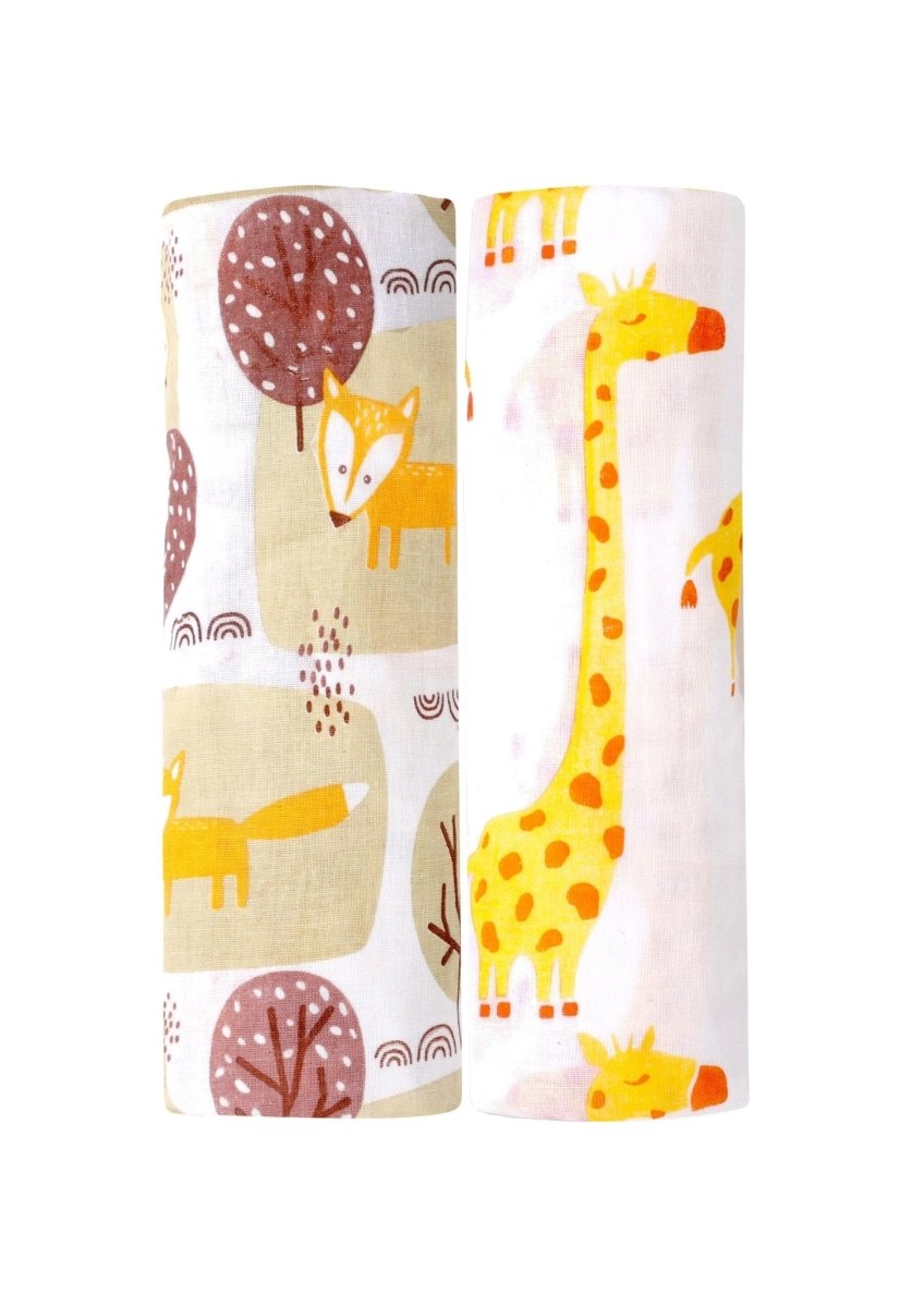 Baby Swaddle Wrap Combo- Little Fox & Tall as a Giraffe - MSW-LFTG