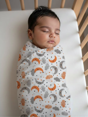 Baby Swaddle Wrap Combo - Little Sunshine, Moon Kid & Dream On - Muslin Swaddle Set of 3 Muslin Swaddle Wrap