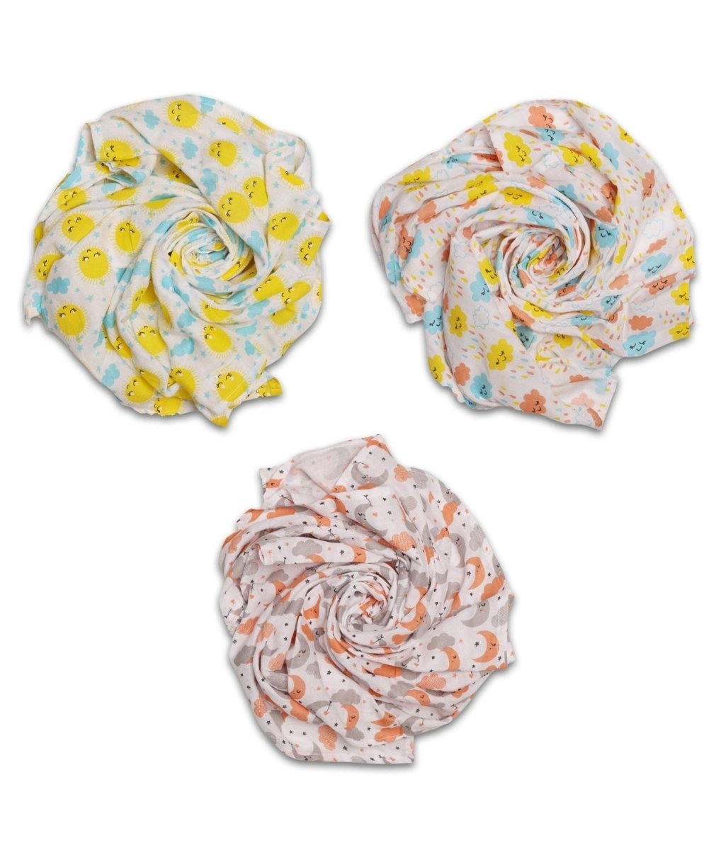 Baby Swaddle Wrap Combo- Little Sunshine, Moon Kid & Dream On - MSW-LSMKDO