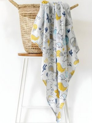 Baby Swaddle Wrap - Dino Forest - Muslin Swaddle Wrap