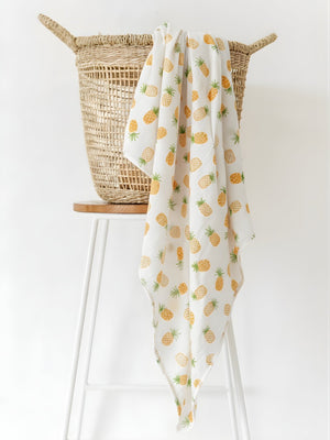 Baby Swaddle Wrap - Fruity Pineapple - Muslin Swaddle Wrap