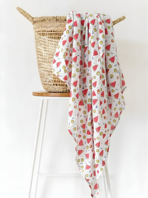 Baby Swaddle Wrap - Fruity Watermelon - Muslin Swaddle Wrap