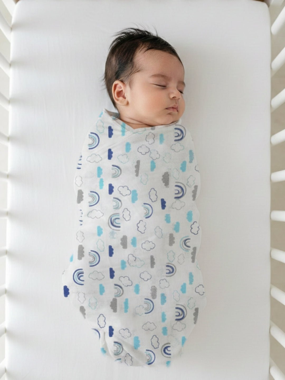 Baby Swaddle Wrap - Happy Rainbow - Muslin Swaddle Wrap