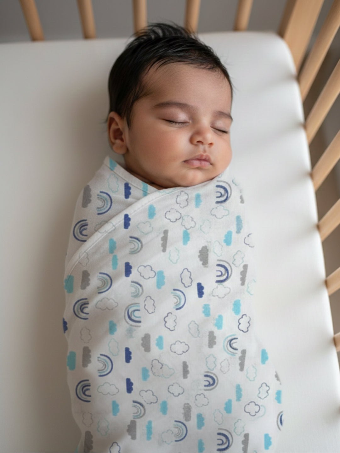 Baby Swaddle Wrap - Happy Rainbow - Muslin Swaddle Wrap