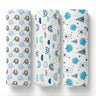 Baby Swaddle Wrap - Happy Rainbow, Mumbo Jumbo & Blue Forest - Muslin Swaddle Wrap