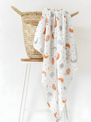 Baby Swaddle Wrap - Moon Kid - Muslin Swaddle Wrap - Moon Kid Muslin Swaddle Wrap