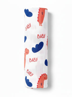 Baby Swaddle Wrap Combo- Baby Dino & Moon And Stars - The Mom Store