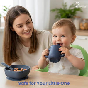 BABYKINS Silicone Feeding Set for Babies | The Mom Store - Sippy Cup+Bowl+Spoon Feeding Sets