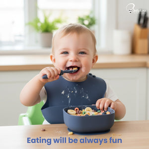 BABYKINS Silicone Feeding Set for Babies | The Mom Store - Bibs+Bowl+Spoon Feeding Sets