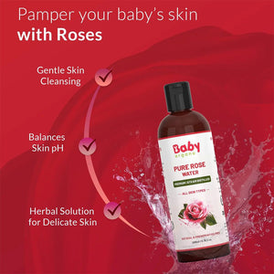 BabyOrgano 100% Pure Rose Water/Gulab Jal Steam Distilled Kanauj Roses Skin Toner Face Mist Men & Women - Skin Care