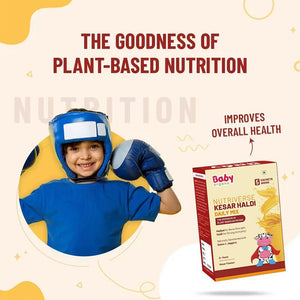 BabyOrgano Ayurvedic Kesar Haldi Milk Drink Powder Milk Mix Trial Pack for Kids Growth & Immunity 35g - Baby Food