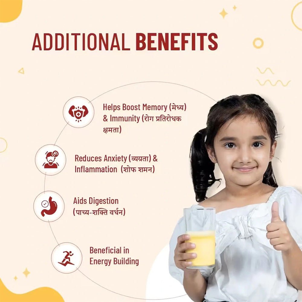 BabyOrgano Ayurvedic Kesar Haldi Milk Drink Powder Milk Mix Trial Pack for Kids Growth & Immunity 35g - Baby Food