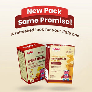 BabyOrgano Ayurvedic Kesar Haldi Milk Drink Powder Milk Mix Trial Pack for Kids Growth & Immunity 35g - Baby Food