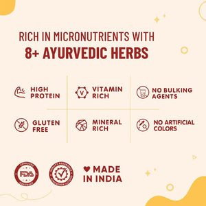 BabyOrgano Ayurvedic Kesar Haldi Milk Drink Powder Milk Mix Trial Pack for Kids Growth & Immunity 35g - Baby Food
