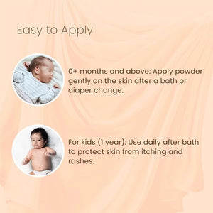 BabyOrgano Ayurvedic Talc Free Dusting Powder for New Born Babies Prevents Diaper Rash 100g - Baby Skin Care