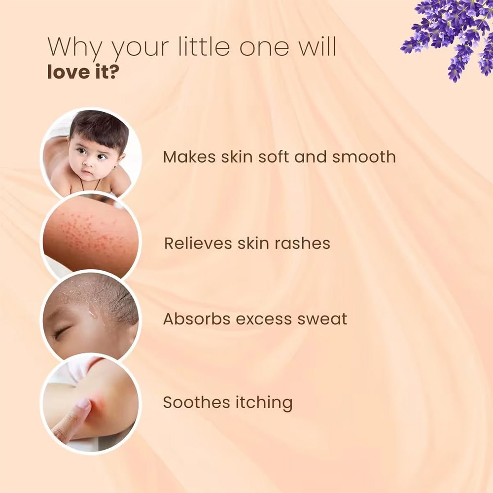 BabyOrgano Ayurvedic Talc Free Dusting Powder for New Born Babies Prevents Diaper Rash 100g - Baby Skin Care