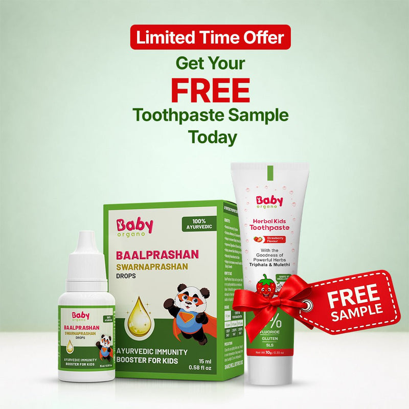 BabyOrgano Baalprashan Swarnaprashan Kids Gold Ash Immunity Drops 15ml | The Mom Store