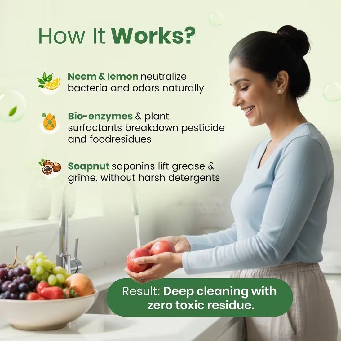 BabyOrgano Baby Bottle & Toy Cleanser Liquid with Neem & Bio - Enzymes (300ml) - Bottle & Toy Cleanser