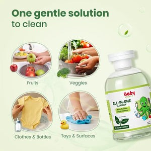 BabyOrgano Baby Bottle & Toy Cleanser Liquid with Neem & Bio - Enzymes (300ml) - Bottle & Toy Cleanser