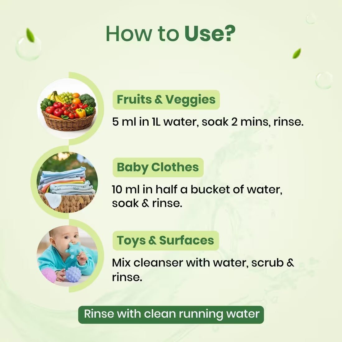 BabyOrgano Baby Bottle & Toy Cleanser Liquid with Neem & Bio - Enzymes (300ml) - Bottle & Toy Cleanser