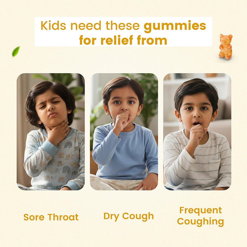 Babyorgano Cough & Cold Relief Gummies for Kids 2–15 Years | Soothes Dry Cough & Throat Irritation | Non-Drowsy Ayurvedic Formula | Gelatin-Free, Gluten-Free, Dairy-Free | Mango Flavour | 30 Gummies