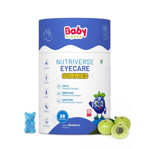 BabyOrgano Eye Care Gummies for Kids 2+ Years | With Carrot, Amla & Bilva | Screen Time Eye Health Support | FSSAI Approved | 30 Gummies - Baby Food & Storage