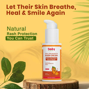 BabyOrgano Haldikavach Rash Cream for Diaper Rash & Skin Relief - Baby Skin Care
