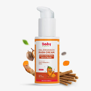 BabyOrgano Haldikavach Rash Cream | Natural Relief from Diaper Rashes, Cuts, Wounds & Minor Burns | 0+ Months