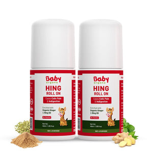 BabyOrgano Hing Roll - On for Colic Gas Relief | Ayurvedic Formula | Pack of 2 - Anti Colic Hing Roll On