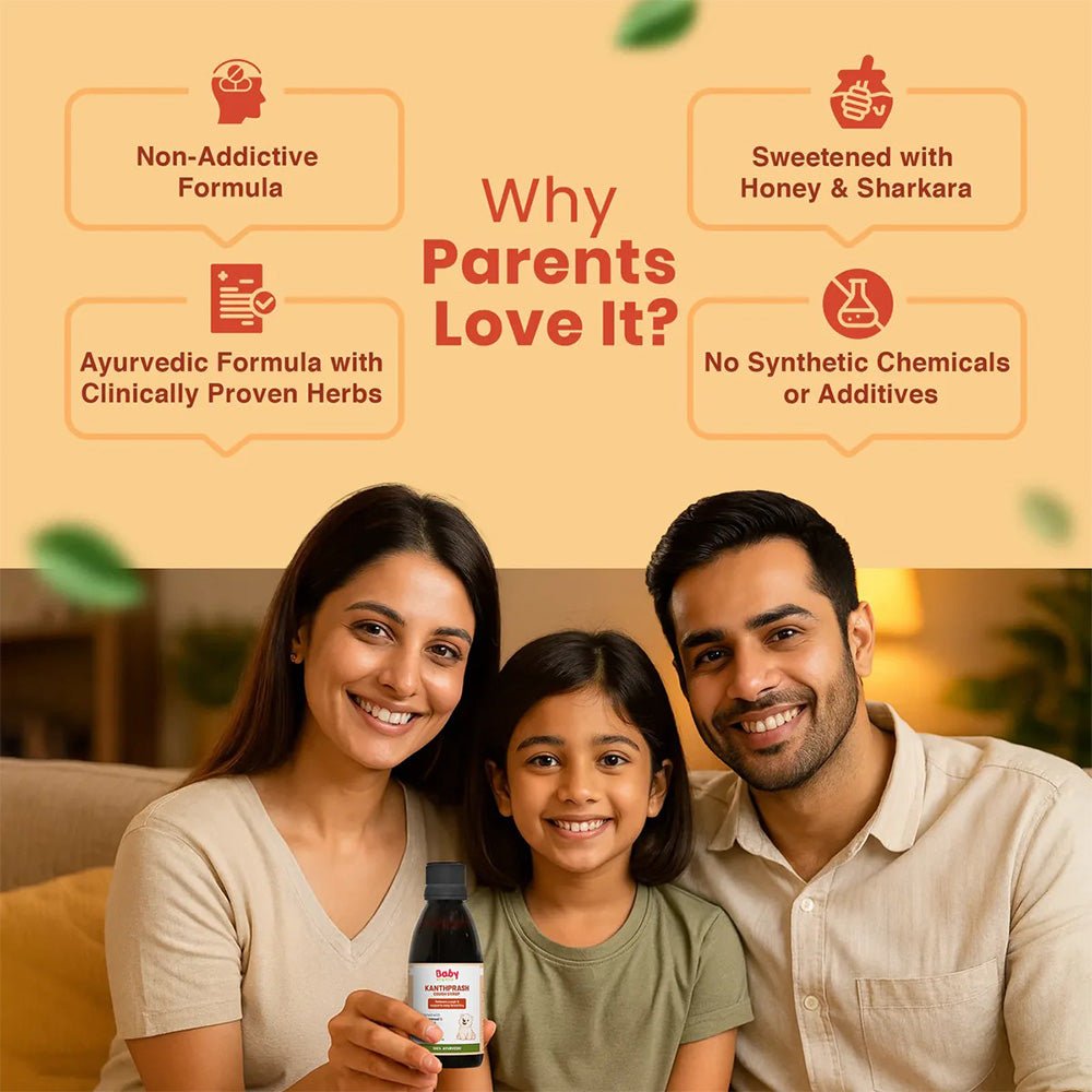 Kanthprash Ayurvedic Cough Syrup for Kids – Relieves Wet & Dry Cough | 2+ Years
