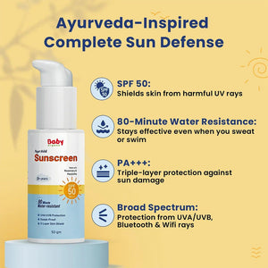 BabyOrgano Kids Sunscreen with Natural Oils & Butter – Broad Spectrum Protection - Baby Skin Care