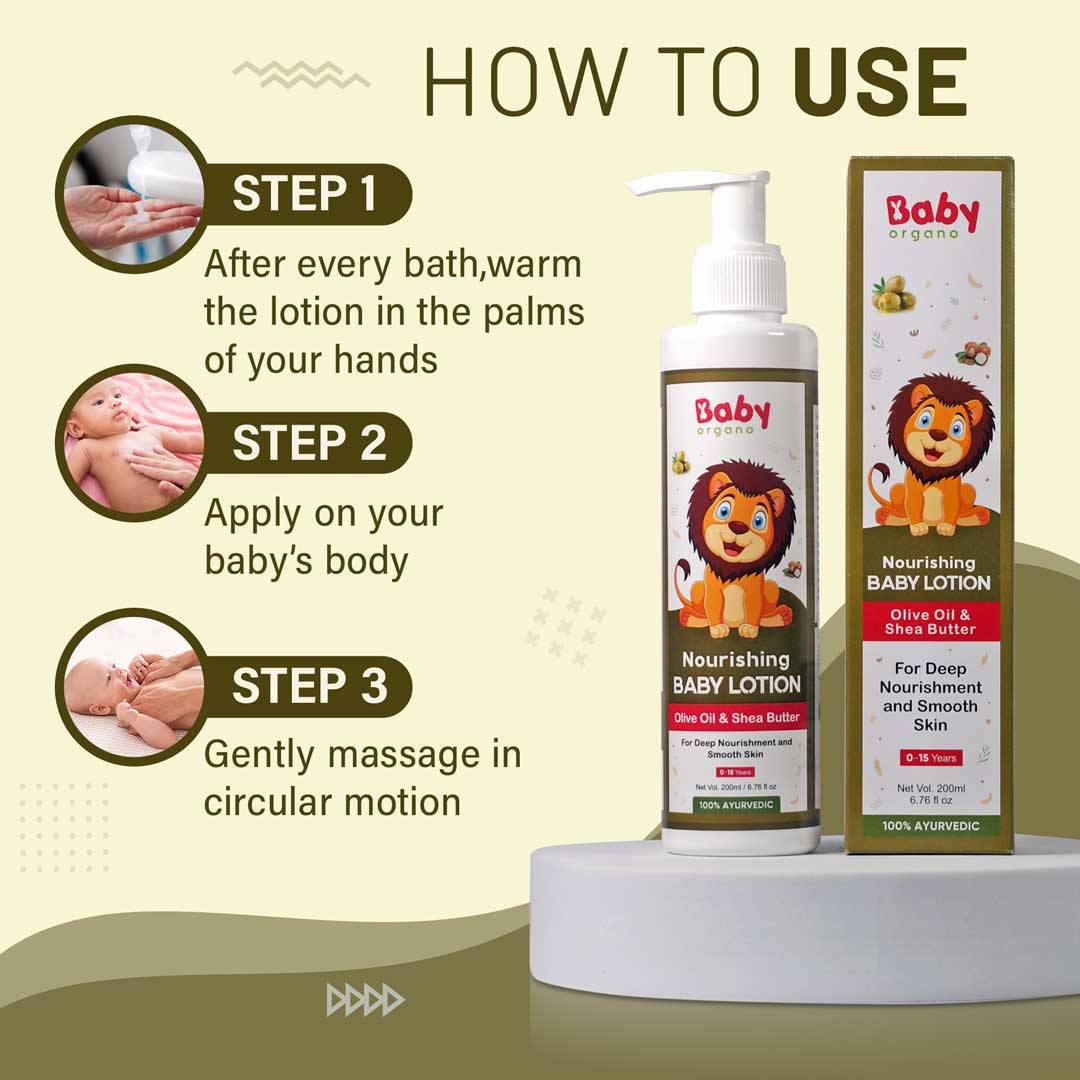 Baby Organo Baby Lotion for Newborn Kids | Enriched with Wheatgerm, Olive Oil