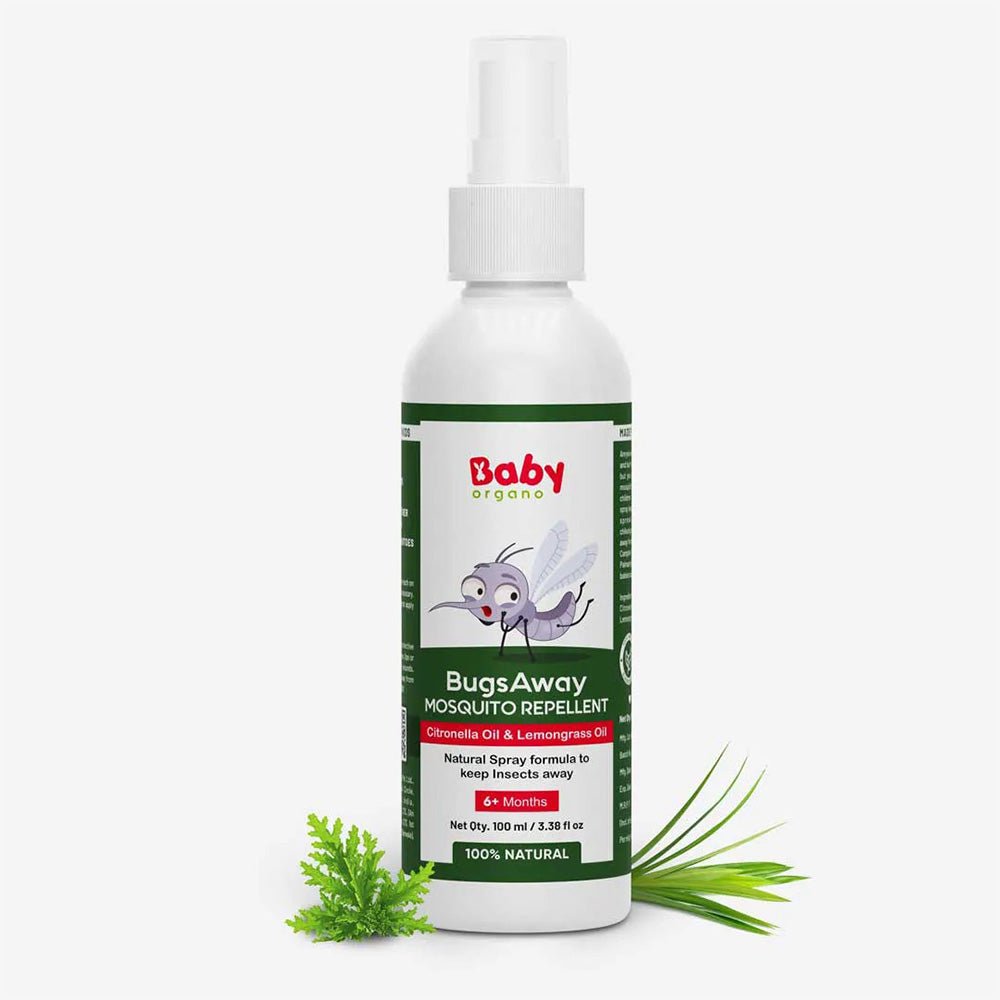Babyorgano Mosquito Repellent Spray for Babies | 100% Protection from Mosquitoes, Fleas & Ants | With Natural Citronella, Eucalyptus & Lemongrass Oil Free from DEET | 6+ months | 100ml