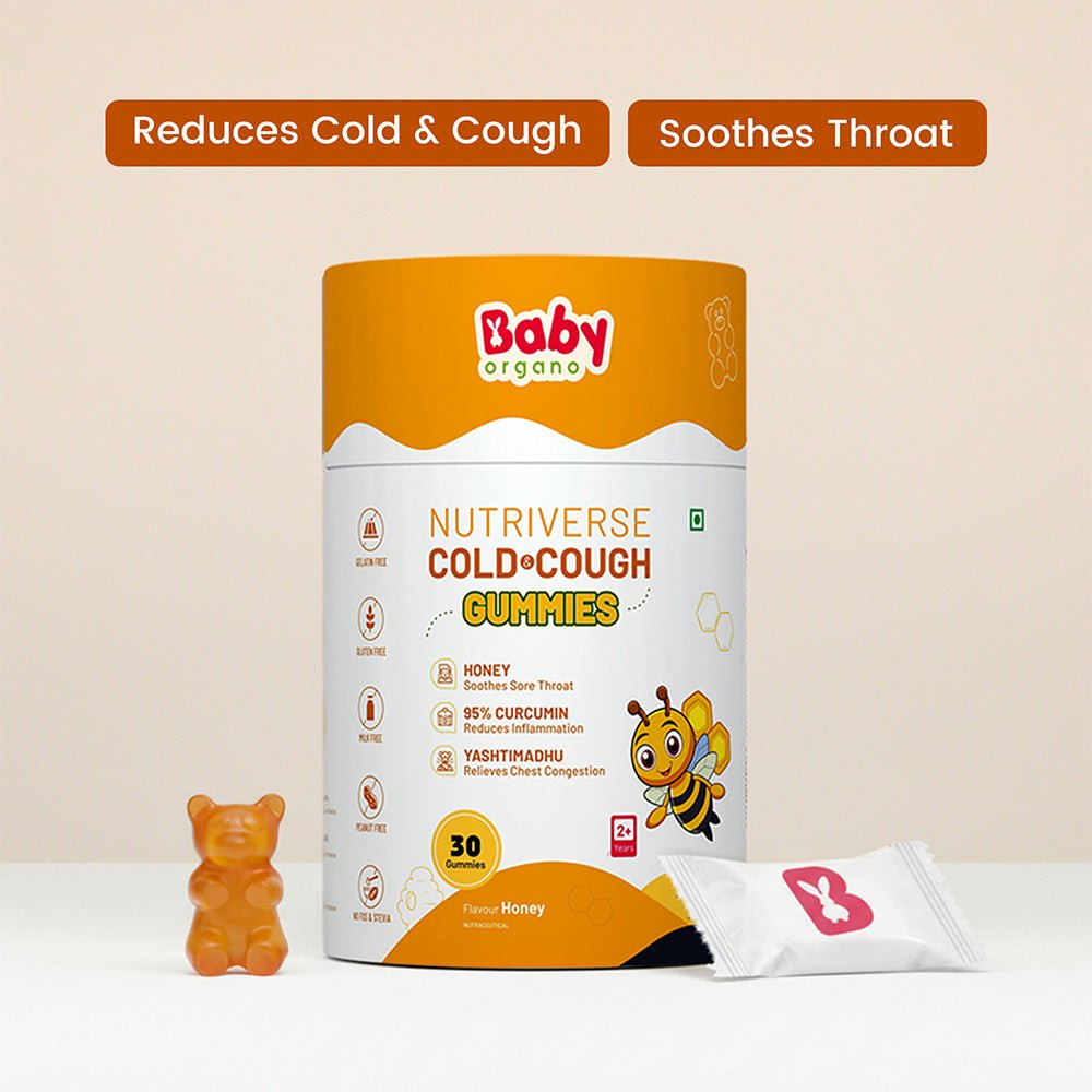 BabyOrgano Nutriverse Cold and Cough Gummies | For Cold and Cough Relief | 2+ Years